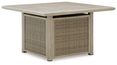 Cliff Trails - Square Fire Pit Table - Beige