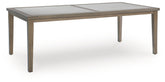 Rainier Ranch - Rectangle Dining Table With Umbrella Option - Brown / Beige