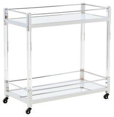 Chaseton - Bar Cart - Clear / Silver Finish
