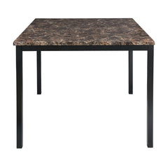 Tempe - Counter Height Table With Faux Marble Top - Brown / Black