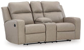 Lavenhorne - Dbl Rec Loveseat W/Console - Pebble