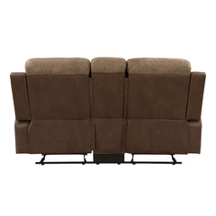 Glendale - Double Glider Reclining Loveseat With Center Console - Brown