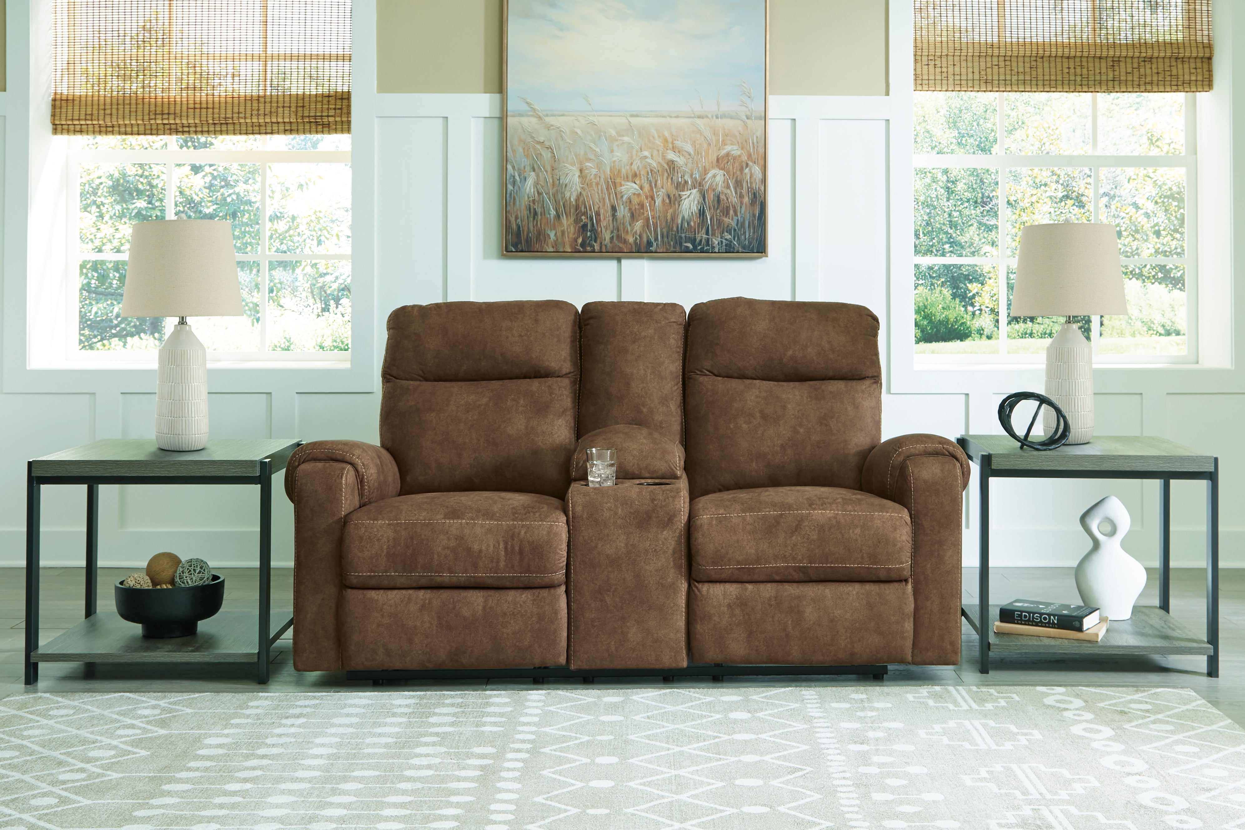 Furniture City Laplace - Ashley Furniture - Edenwold Reclining Loveseat with Console - DBL Rec Loveseat w/Console - 1380594