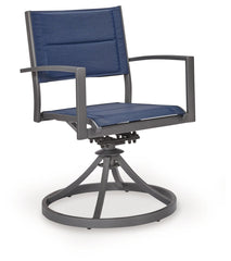 Rocky Creek - Sling Swivel Chair (Set of 2) - Blue / Gray