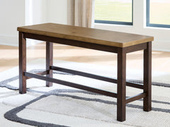 Rylandeen - Double Counter Height Bench - Light Brown / Dark Brown