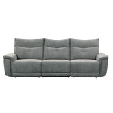 Tesoro - 3 Piece Power Double Reclining Sofa - Dark Gray