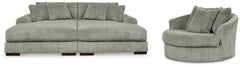 Furniture City Laplace - Ashley Furniture - Lindyn Super Chaise with Oversized Swivel Chair - Super Chaise with Oversized Swivel Chair - 21105U5