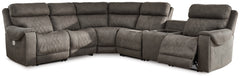 Furniture City Laplace - Ashley Furniture - Hoopster 6-Piece Power Reclining Sectional - 6-Piece Power Reclining Sectional / Gunmetal - 23703S5