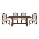 Rexford - 5 Piece Dining Room Set (Table & 4 Side Chairs) - Cherry / Gray