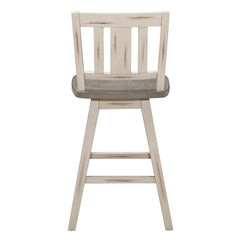 Amsonia - Swivel Counter Height Chair (Set of 2) - White / Distressed Gray