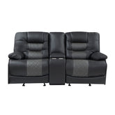 Fabian - Double Glider Reclining Loveseat With Center Console, Receptacles And USB Ports - 2-Tone Gray (Gray / Dark Gray)