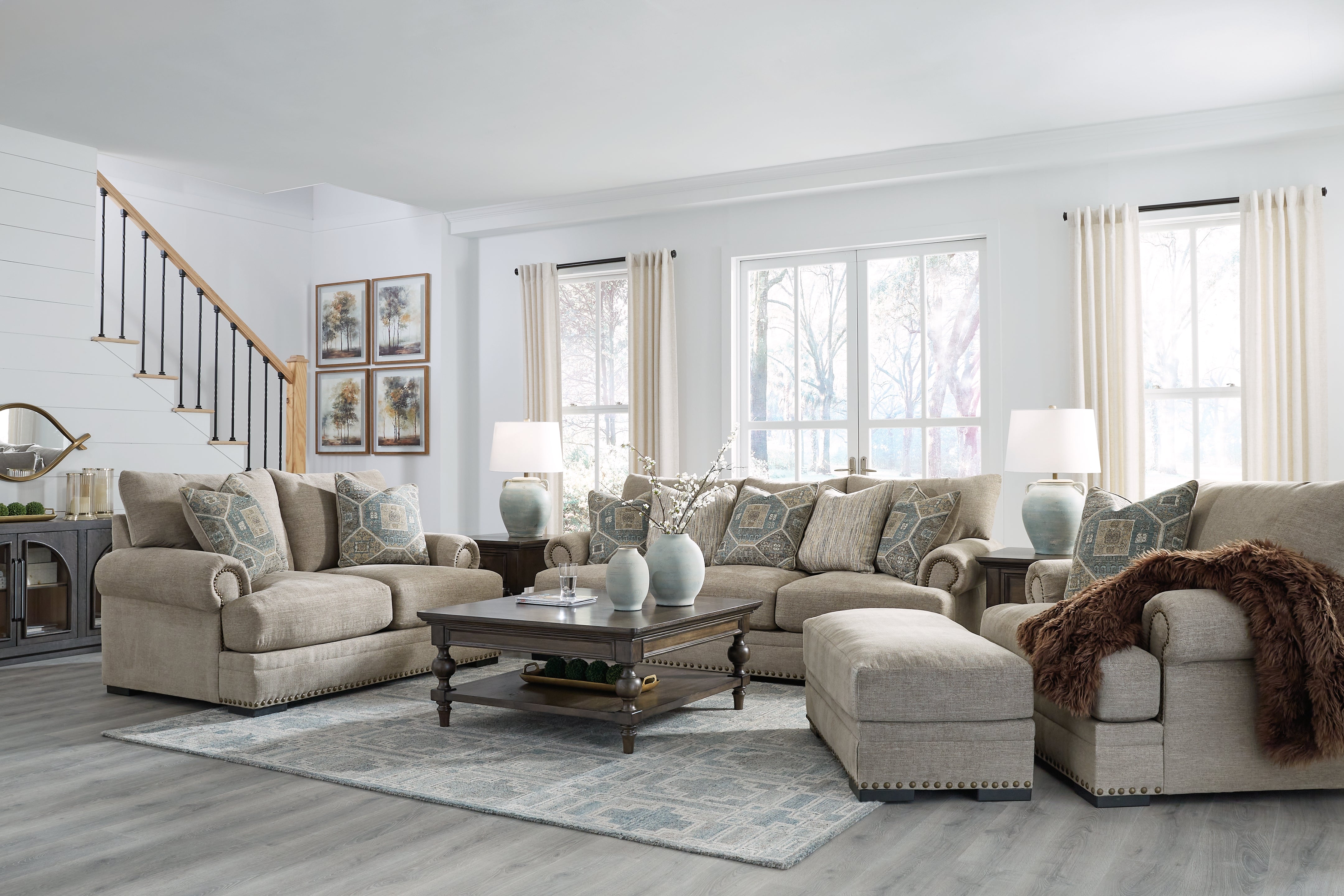 Furniture City Laplace - Ashley Furniture - Galemore Sofa, Loveseat, Oversized Chair and Ottoman - Sofa, Loveseat, Oversized Chair and Ottoman - 27004U3