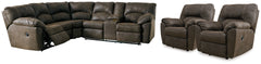 Furniture City Laplace - Ashley Furniture - Tambo 2-Piece Reclining Sectional and 2 Recliners - 2-Piece Reclining Sectional and 2 Recliners - 27802U1