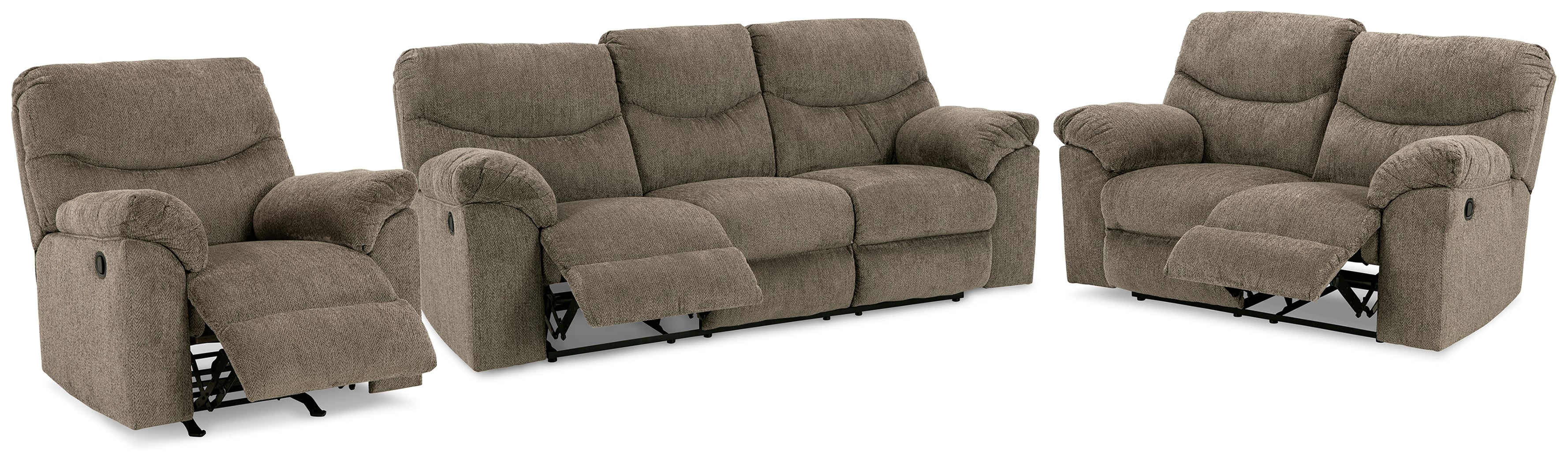 Furniture City Laplace - Ashley Furniture - Alphons Reclining Sofa, Loveseat and Recliner - Reclining Sofa, Loveseat and Recliner - 28201U2