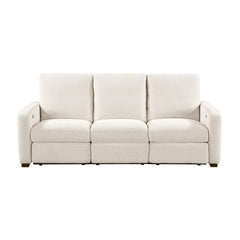 Vera - Power Double Reclining Sofa With USB Charging Ports - Beige