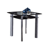 Sona - Counter Height Table With Glass Top - Black / Silver