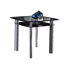 Sona - Counter Height Table With Glass Top - Black / Silver