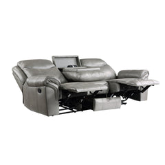 Aram - Double Reclining Sofa With Center Drop-Down Cup Holders, Receptacles, Hidden Drawer And USB Ports
