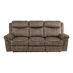 Aram - Double Reclining Sofa With Center Drop-Down Cup Holders, Receptacles, Hidden Drawer And USB Ports