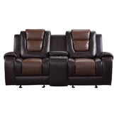 Briscoe - Double Glider Reclining Loveseat With Center Console - 2-Tone