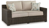 Coastline Bay - Loveseat W/Cushion - Brown