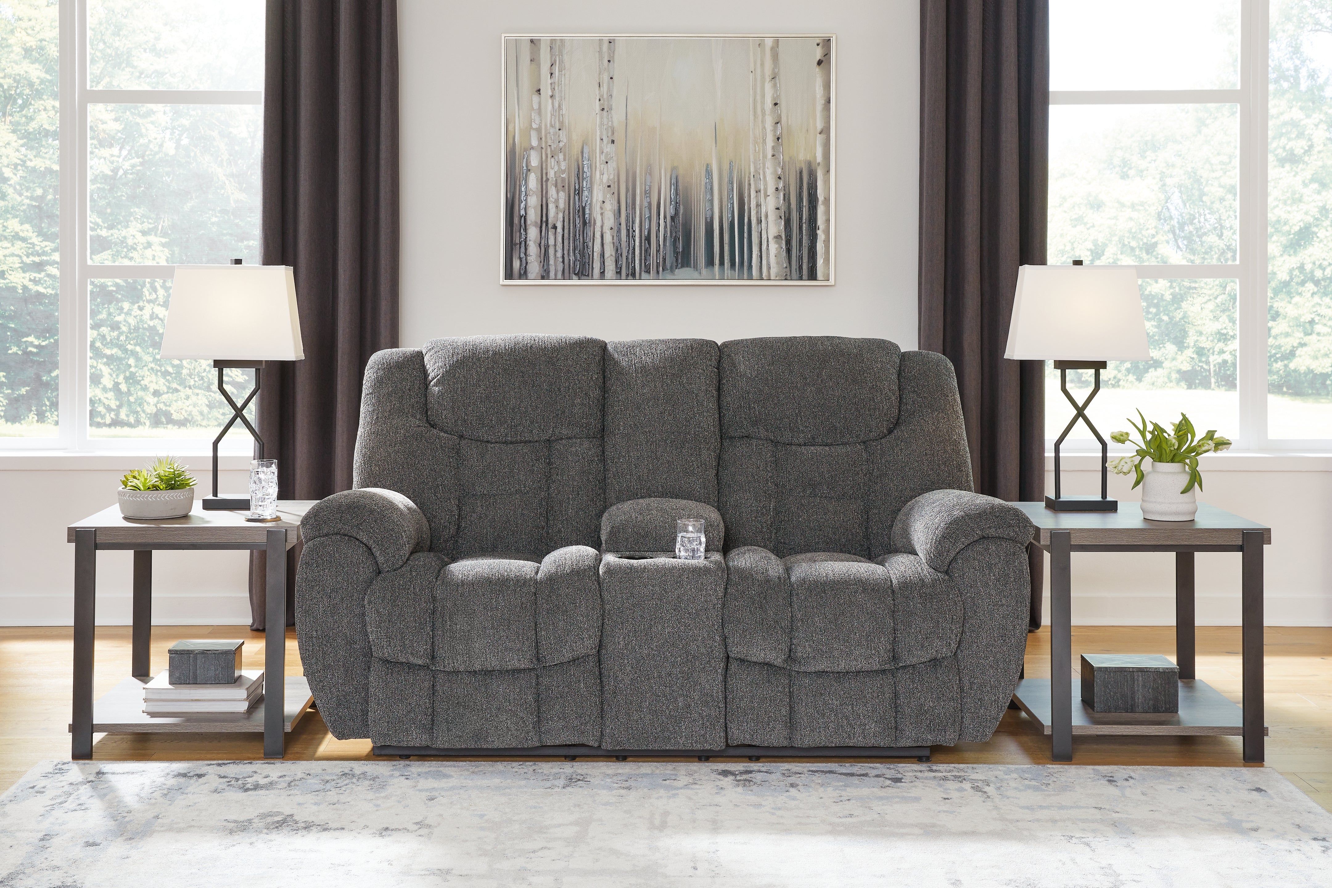 Furniture City Laplace - Ashley Furniture - Foreside Reclining Loveseat with Console - DBL Rec Loveseat w/Console - 3810494