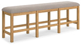 Havonplane - XL Counter Height Upholstered Dining Bench - Brown