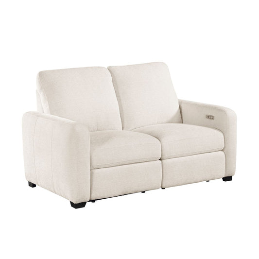 Vera - Power Double Reclining Loveseat With USB Charging Ports - Beige