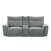 Tesoro - 3 Piece Power Double Reclining Loveseat - Dark Gray