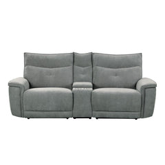 Tesoro - 3 Piece Power Double Reclining Loveseat - Dark Gray