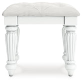 Kozlani - Vanity Upholstered Stool - White
