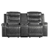 Putnam - Double Glider Reclining Loveseat With Center Console, Receptacles And USB Port - Gray