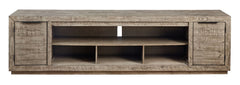 Krystanza - XL TV Stand w/Fireplace Option - Weathered Gray