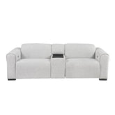 McPherson - Power Double Reclining Loveseat With Center Console And Power Headrests, Charging Ports - Cloud
