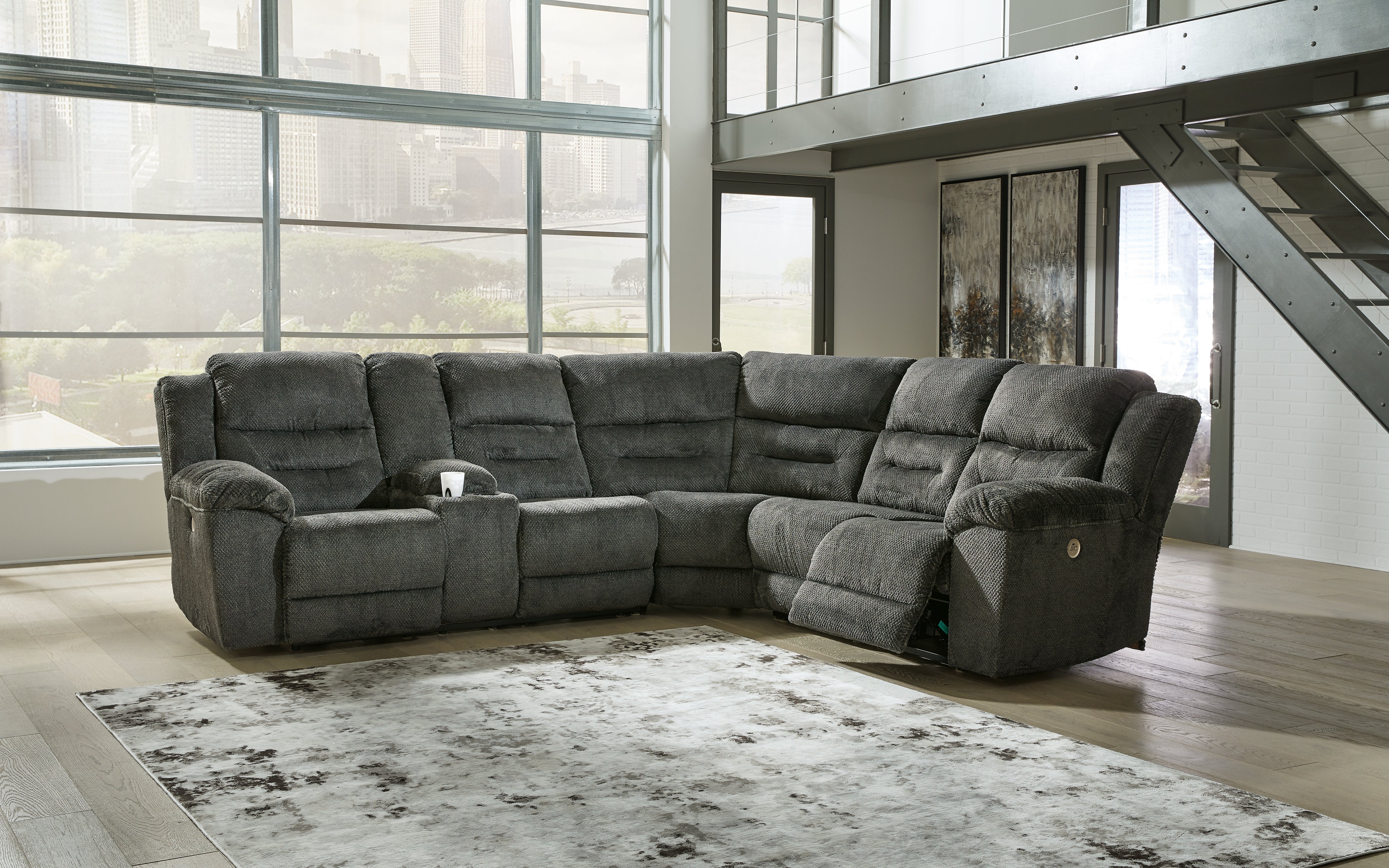 Furniture City Laplace - Ashley Furniture - Nettington 3-Piece Power Reclining Sectional - 3-Piece Power Reclining Sectional - 44101S1