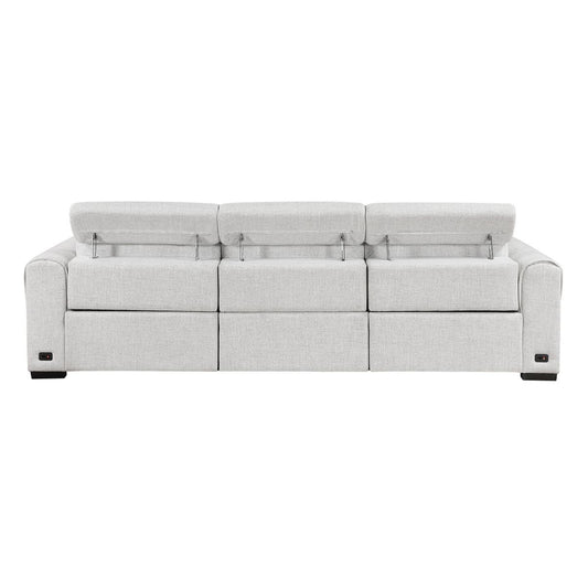 McPherson - Power Double Reclining Sofa With Power Headrests, Charging Ports - Cloud