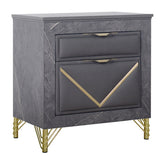 Symmetry - 2 Drawer Nightstand - Charcoal