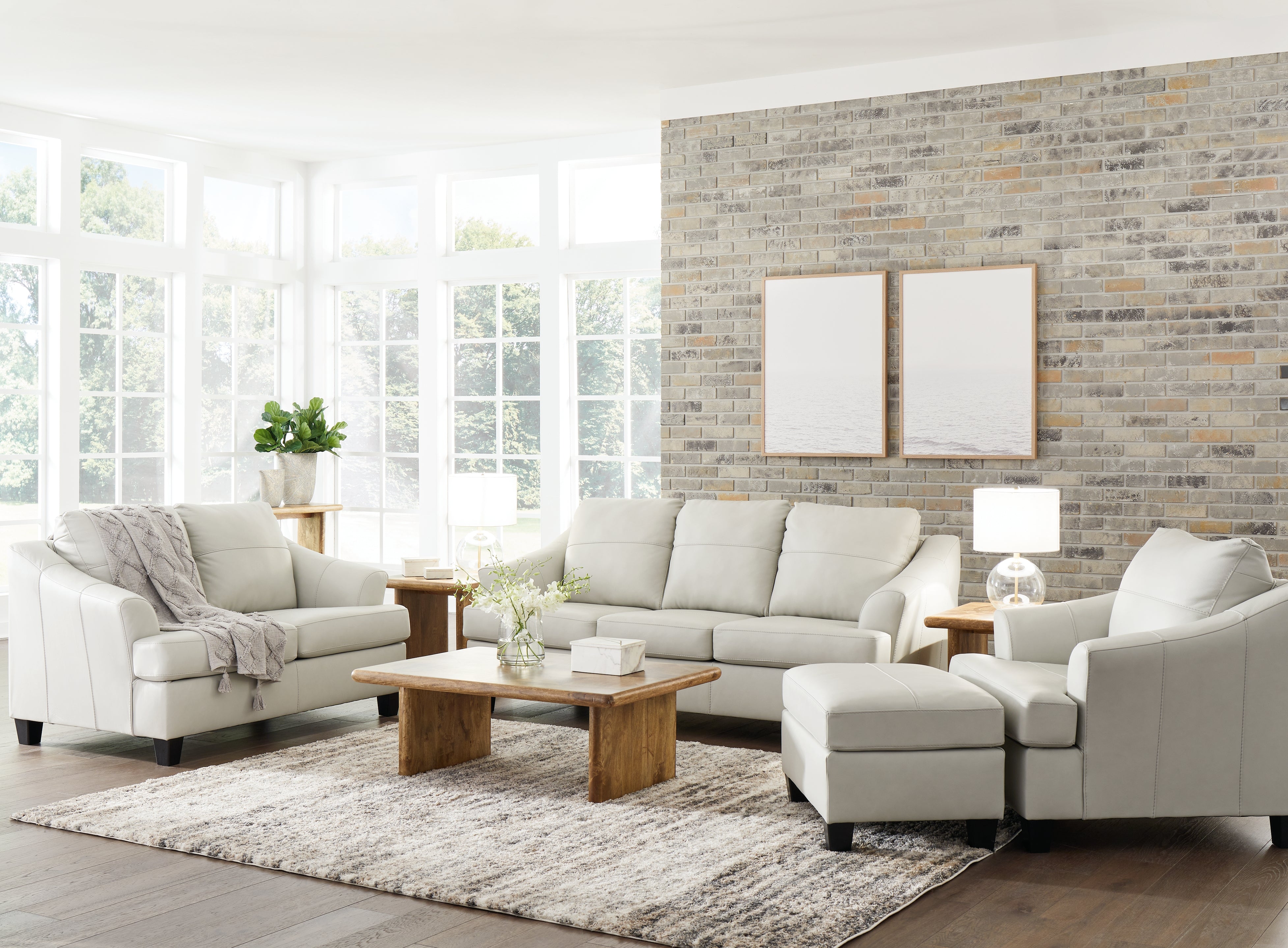 Furniture City Laplace - Ashley Furniture - Genoa Queen Sofa Sleeper, Loveseat, Oversized Chair and Ottoman - Queen Sofa Sleeper, Loveseat, Oversized Chair and Ottoman - 47704U6