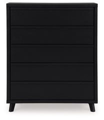 Danziar - Five Drawer Wide Chest - Black