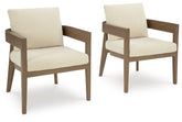 Serene Bay - Arm Chair With Cushion (Set of 2) - Dark Brown / White