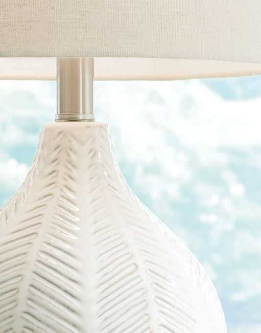 Rainermen - Ceramic Table Lamp - Off White