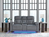 Furniture City Laplace - Ashley Furniture - Studio Cave Power Reclining Loveseat with Console - PWR REC Loveseat/CON/ADJ HDRST - PC4980218