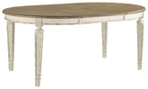 Realyn - Oval Dining Room Extension Table - Chipped White