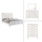 Andover - Western King 4 Piece Bedroom Set (Bed, Dresser, Mirror, Chest) - White