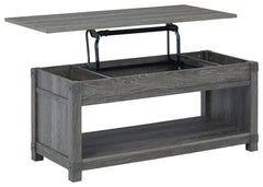 Freedan - Rect Lift Top Cocktail Table - Grayish Brown