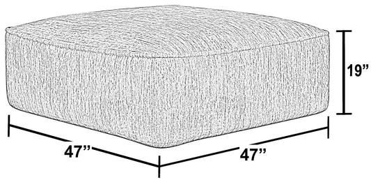 Bucktown - Cocktail Ottoman - Parchment