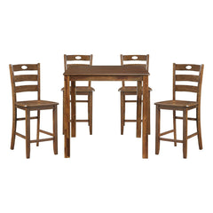 Stowe - 5 Piece Counter Height Set - Walnut