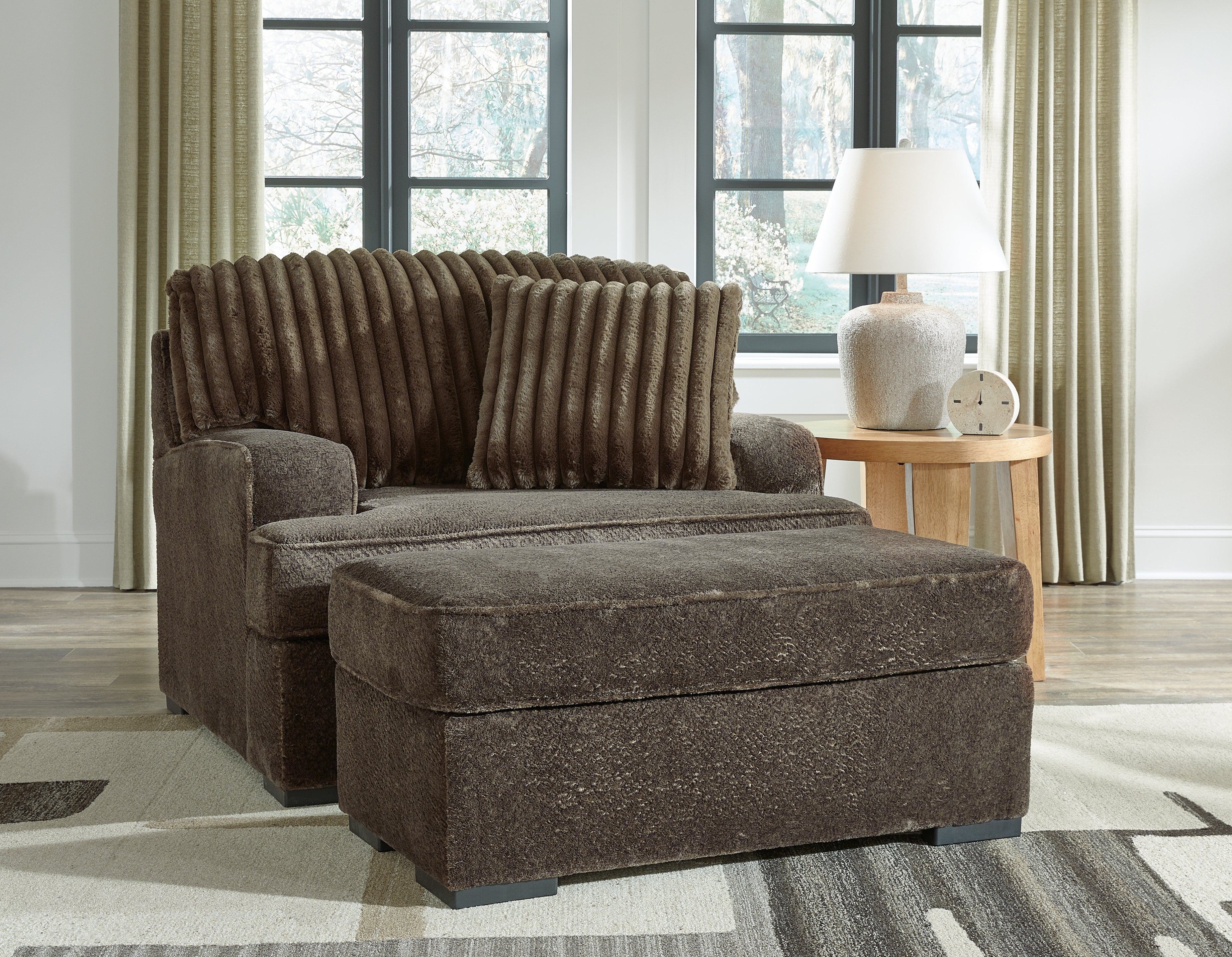 Furniture City Laplace - Ashley Furniture - Aylesworth Oversized Chair and Ottoman - Oversized Chair and Ottoman - 53702U1