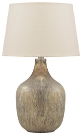 Mari - Glass Table Lamp - Gray / Gold Finish