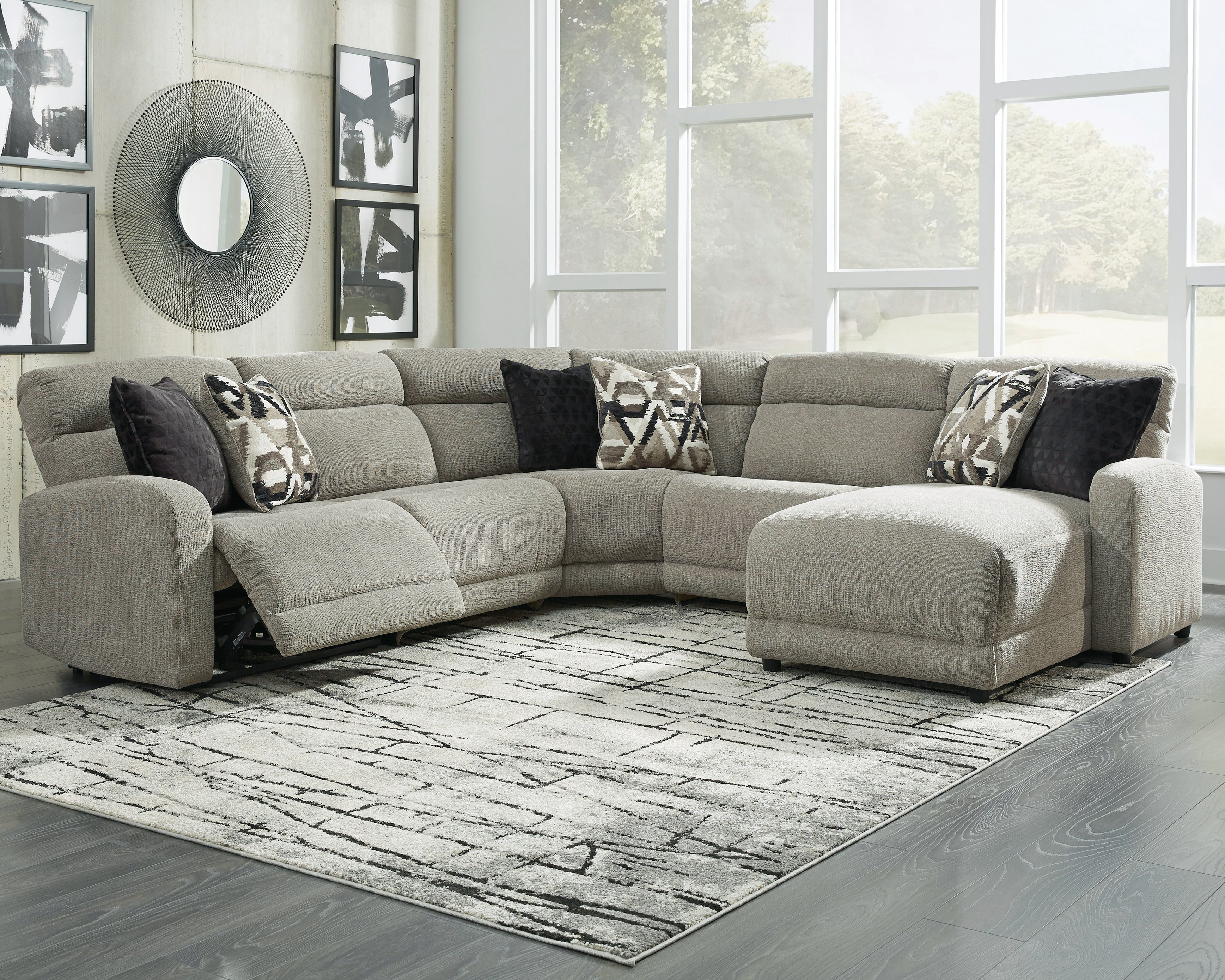 Furniture City Laplace - Ashley Furniture - Colleyville 5-Piece Power Reclining Sectional with Chaise - 5-Piece Power Reclining Sectional with Chaise - 54405S14